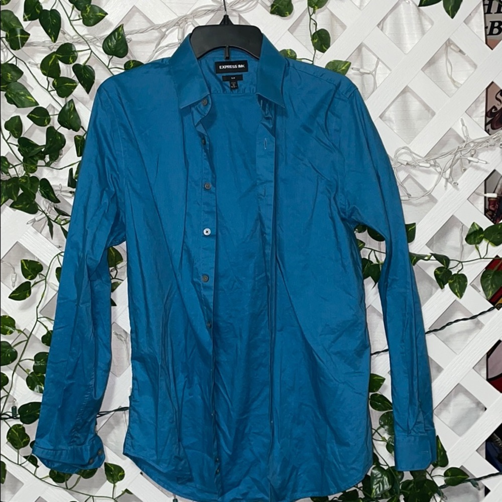 Blue Express Button-Up - Picture 2 of 4